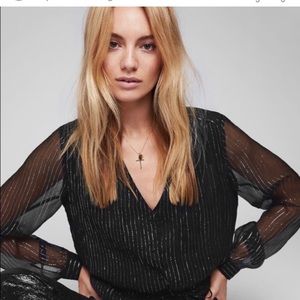 Anine Bing Ramona Top Blouse Black XS